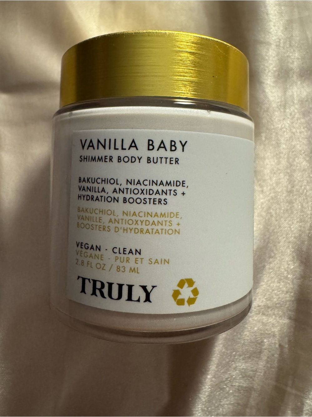 Truly Vanilla Baby Shimmer Body Butter 2.8 oz New
